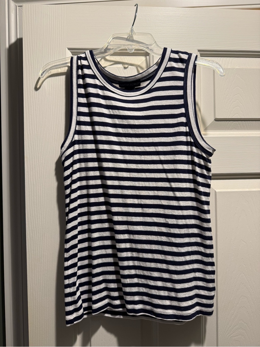 Cynthia Rowley Navy & White Striped Sleeveless Tank